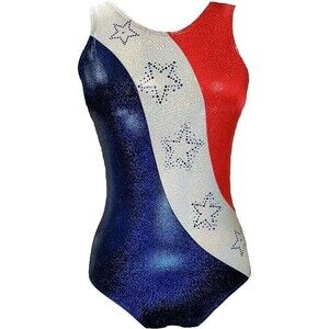 Look-It Activewear Red White & Blue Patriotic Gymnastics Leotard XXL (18-20)